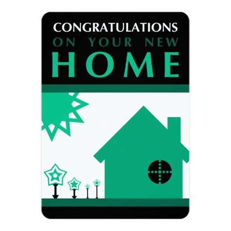 Congratulations On Your New Home Green Shapes Card Zazzle