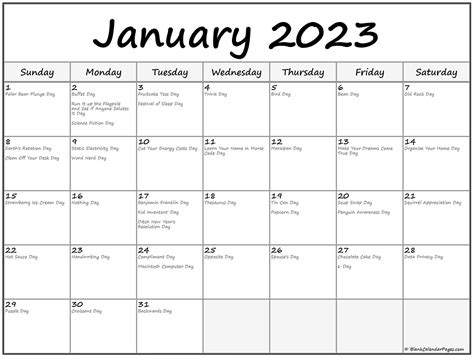 January 2023 Calendar With Holidays Printable Get Calendar 2023 Update
