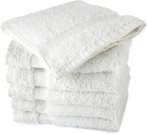 Towelfirst Luxury 6 Pack White Washcloths 13x13 Inches