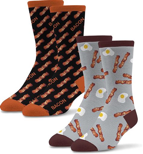 Socktastic Mens Bacon 2 Pack Of Funny Novelty Socks Casual Crew Fits Shoe Size 8 13 Socks If