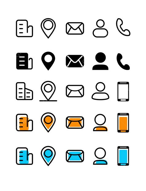 Business Card Common Icons Png Vector Psd And Clipart With