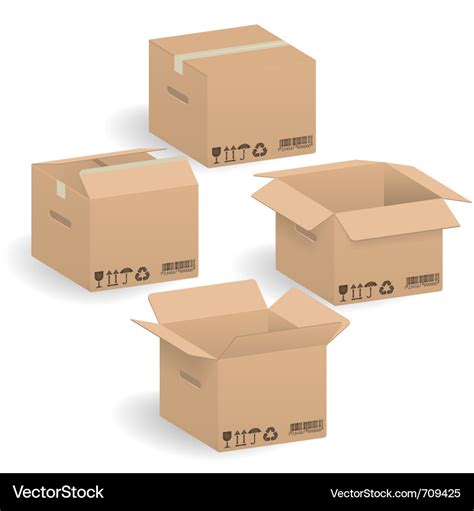 Cardboard Boxes Royalty Free Vector Image Vectorstock