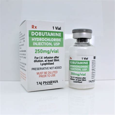 Dobutamine For Injection 250mg Manufacturer India Taj Pharma India