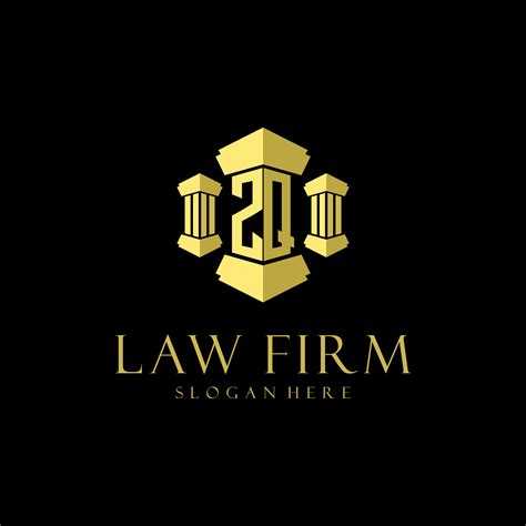 Zq Initial Monogram Logo For Lawfirm With Pillar Design 11398015 Vector
