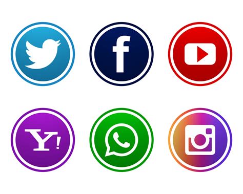 Download Colorful 3d Social Media Icons Logo Coreldra