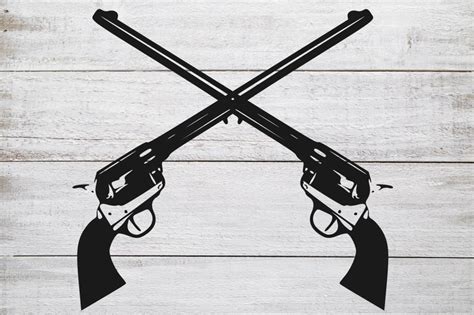 Crossed Pistols SVG Gun Logo Svg Revolver Svg Gun Svg Gun Etsy
