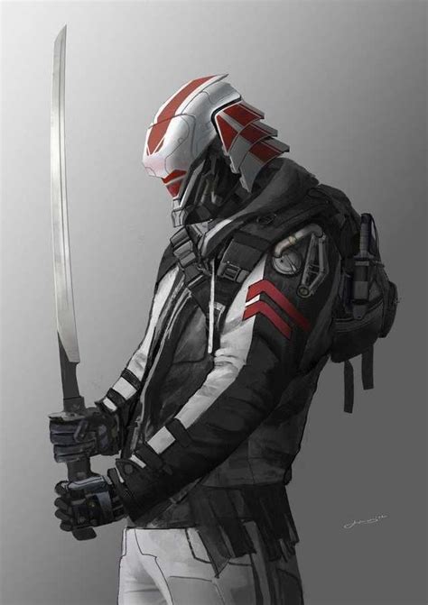 Future Tech Samurai Futuristic Samurai Cyberpunk Character Sci Fi