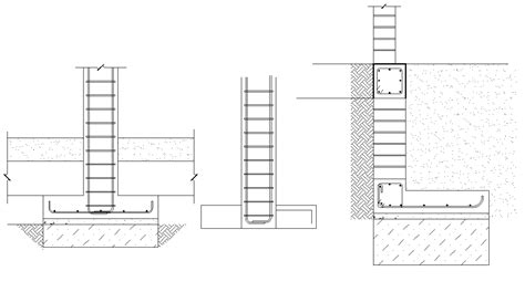 Foundation Section Plan Detail Cadbull