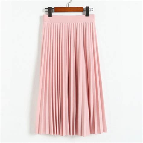 Tingyili High Waist Maxi Pleated Skirt Ladies Korean Style Pink Gray Black Skirt Summer Elegant
