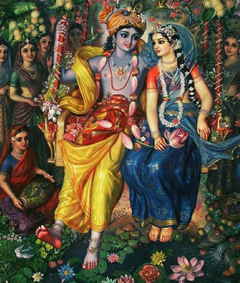 Jhulan Leela By Satchitanand Das Krishna Radha Painting Radha