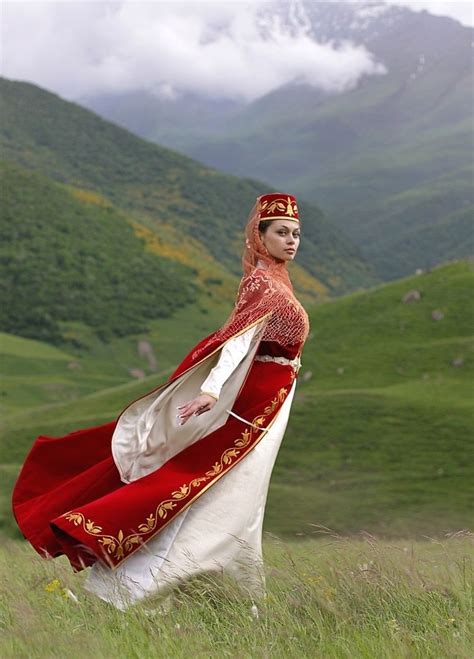 Ossetian Womens National Dress Traditional Outfits Costumes Around