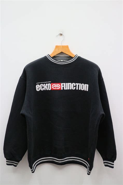 Vintage Ecko Function Big Spell Big Logo Streetwear Black Pullover