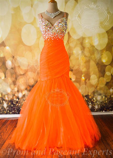 9affordable Neon Orange Prom Dresses Us Nco 2007