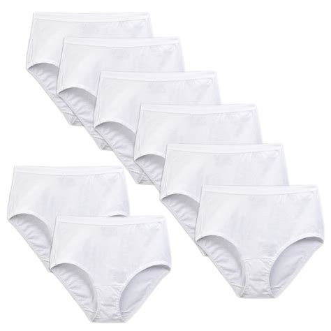 Fruit Of The Loom Womens White 100 Cotton Brief Panties Size 7