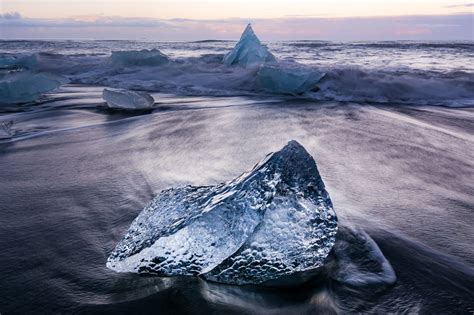 Triangular Daytime Bodies Of Water Frozen Iceberg Antarctica Cold