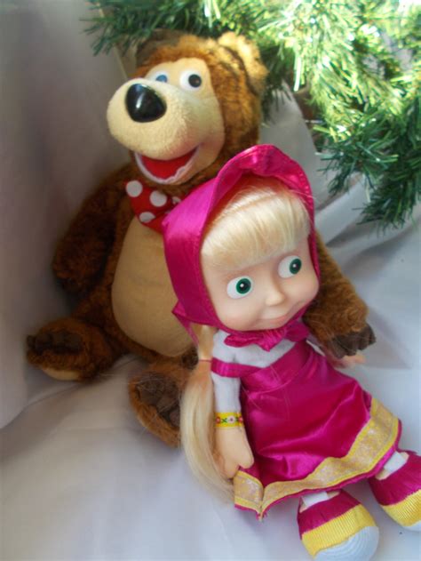 Paire Masha And The Bear Peluche Musical Toys Russian Cartoons Etsy