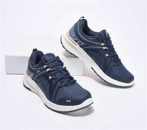 Ryka Mesh And Leather Lace Up Walking Sneakers Tierza