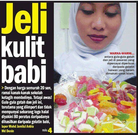 Bagaimanapun, bahagian hab halal jakim menerusi satu kenyataan berkata, premis berkenaan yang didaftarkan atas nama ah cheng laksa sdn bhd bagi mengetahui produk dan premis makanan yang memiliki sijil pengesahan halal malaysia, sila layari portal halal malaysia di www.halal.gov.my. arrazzi | BLOG: Halal Haram: Gelatin dalam Industri