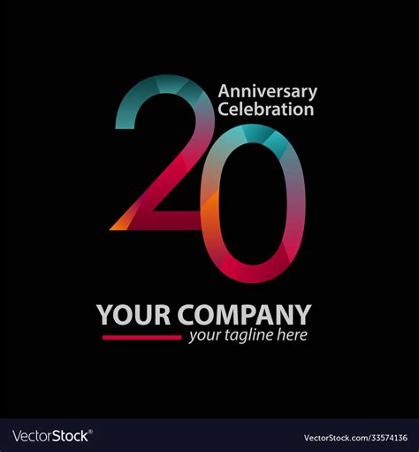 20 Year Anniversary Celebration Company Template Vector Image