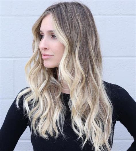 Buttery Angled Ombre Brown To Blonde Balayage Dark Blonde Hair Color