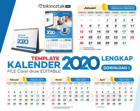 Download Gratis Template Kalender 2020 Lengkap Free