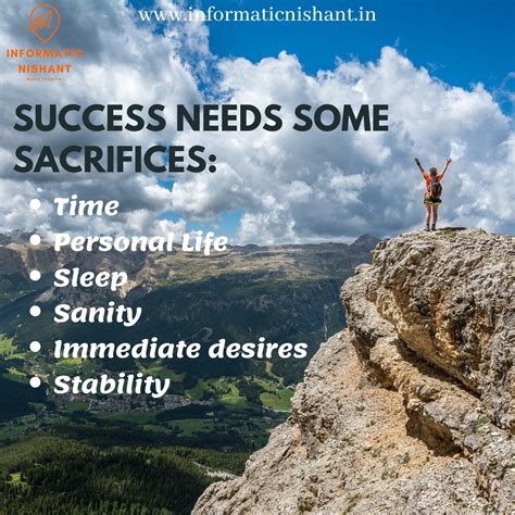 Success Needs Some Sacrifices Success Sacrifice Life