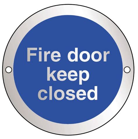 Fire Door Keep Closed Prestige Sign Satin Anodised Aluminium Health