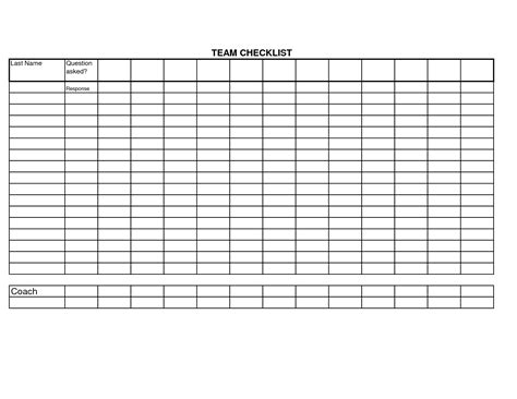 Blank Checklist Forms