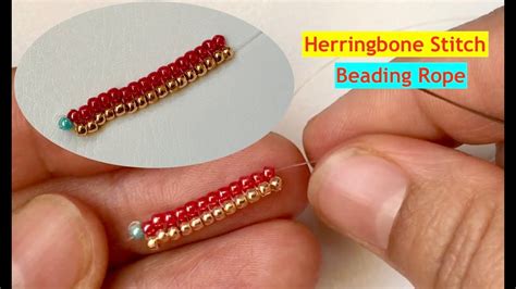 Beading Stitch Herringbone Stitch Beginners Beading Tutorial 028