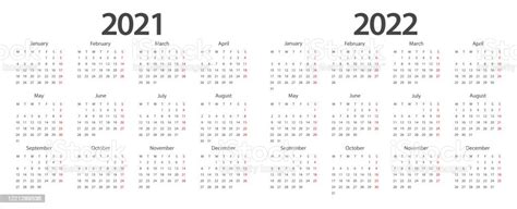 Ilustración De Calendario 2021 Calendario 2022 Diseño Plantilla Semana