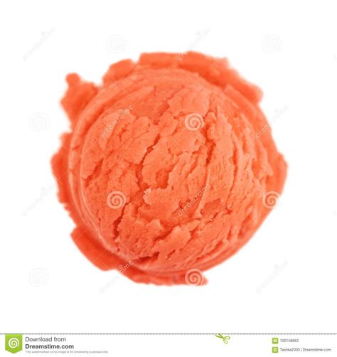 Scoop Of Orange Ice Cream Stock Image Image Of Menu