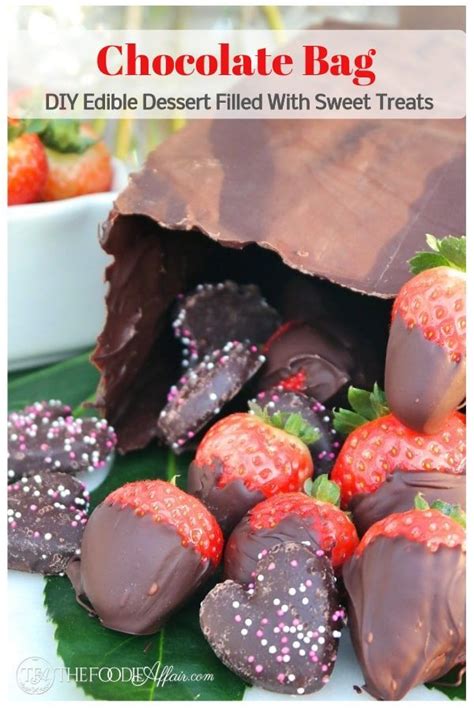 Chocolate Bag Dessert Filled With Your Favorite Treats This Do It Yourself Centerpiece Is A
