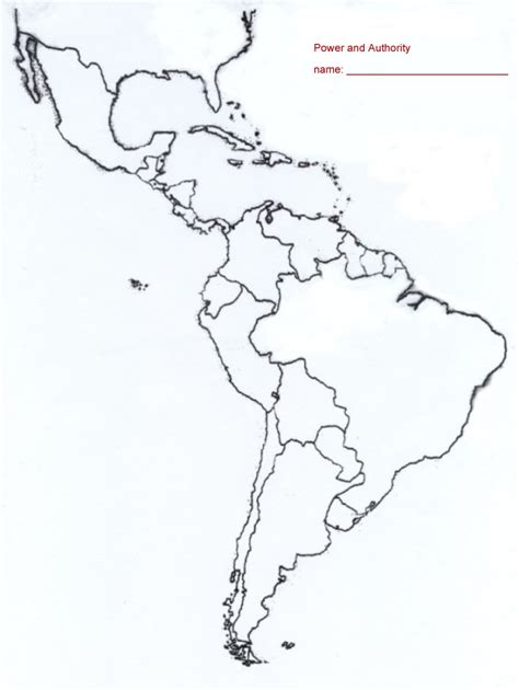 Blank Latin America Map White Gold