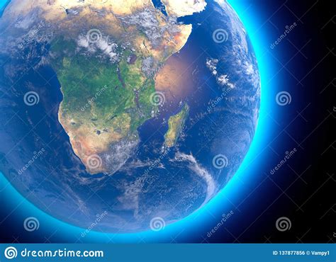 Physical Map Of The World Satellite View Of South Africa Globe