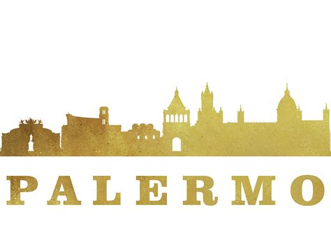 Palermo Skyline Gold Digital Art By Erzebet S Pixels