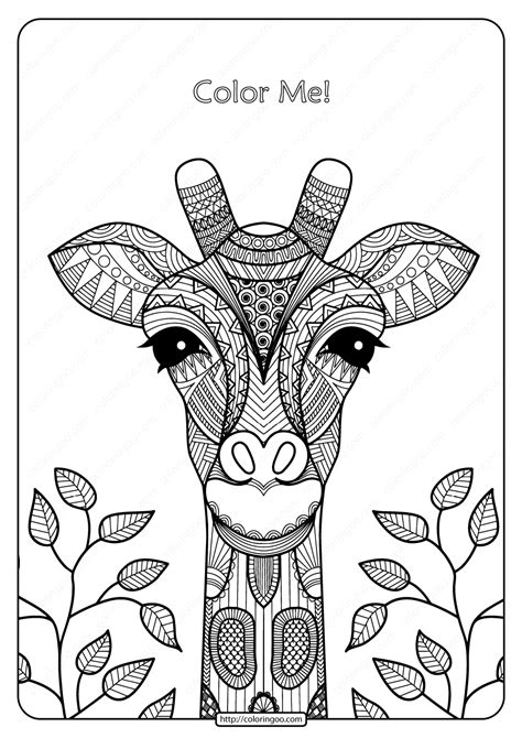 Giraffe Mandala Coloring Pages