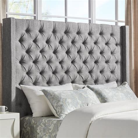 Tufted Tall Headboard French Curvy Tufted Scalloped Extra Tall Bed Upholstered King Bed Frame