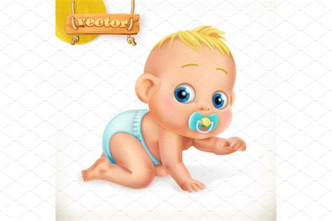 Cute Baby Kid Icon For Advertising Illustrator Graphics ~ Creative