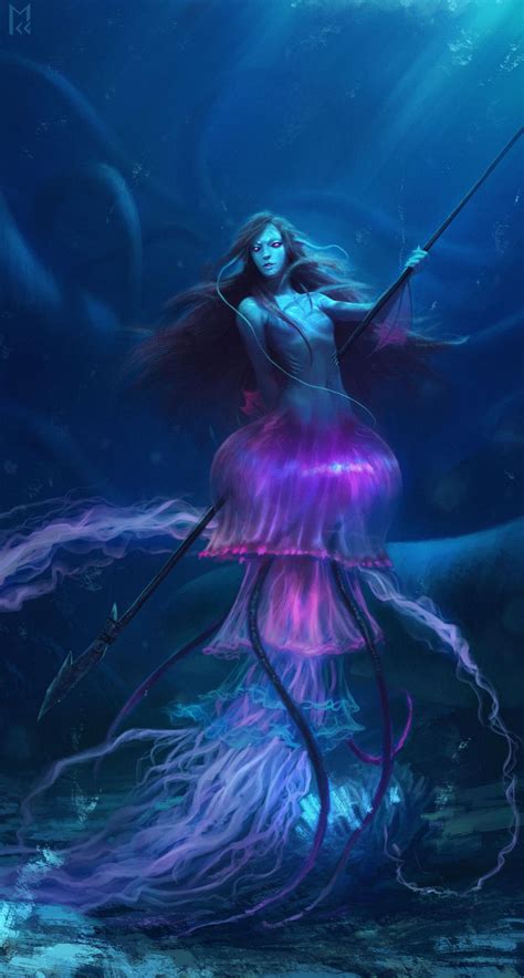 Jellyfish Mermaid By Castaguer93 On Deviantart Fantasy Mermaids