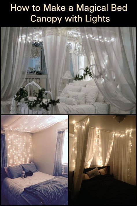 A canopy bed instantly changes the decor and overall ambiance of your bedroom. #fairylights in 2020 | Bed canopy with lights, Canopy bed ...