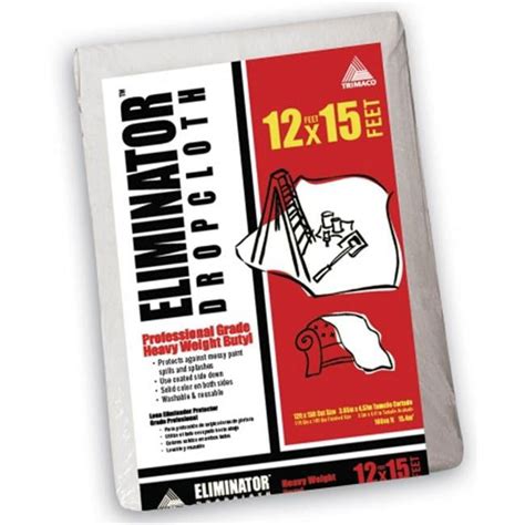 Trimaco Eliminator Butyl Back Canvas 12 Ft X 15 Ft Heavy Duty Drop