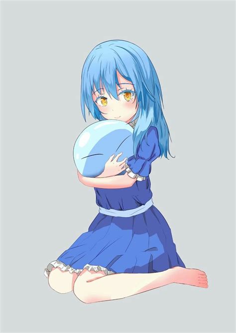 An Anime Girl With Blue Hair Holding A Pillow