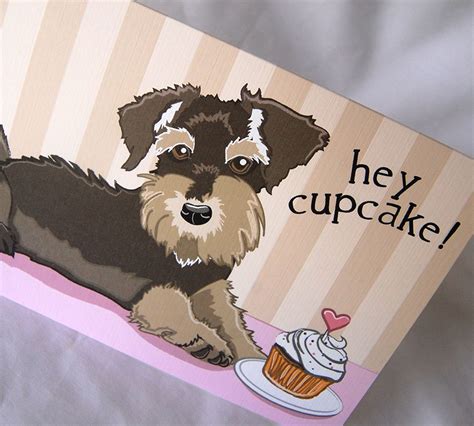 Schnauzer Cupcake Greeting Card Etsy