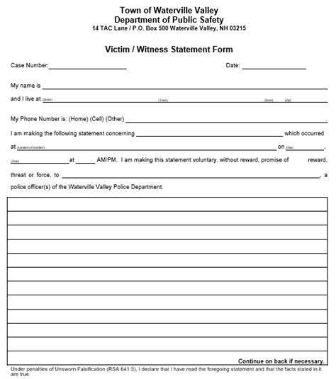 25 Free Printable Witness Statement Forms And Templates Word