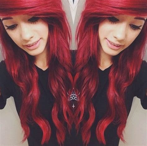 gorgeous red hair d ️ pretty hairstyles girl hairstyles emo scene hair scene emo scene