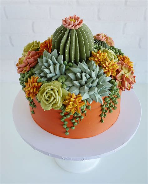 Buttercream Succulents Cake Designs By Leslie Vigil