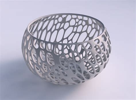 Bowl Spheric Twisted With Twisted Diagonal Organic Lattice 3d Model 3d