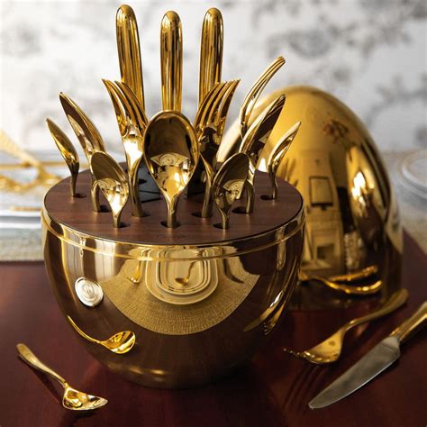 Buy Christofle Mood Flatware Egg Set Of 24 24 Carat Gold Amara