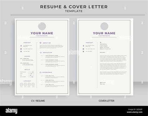 Resume And Cover Letter Template Minimalist Resume Cv Template Cv