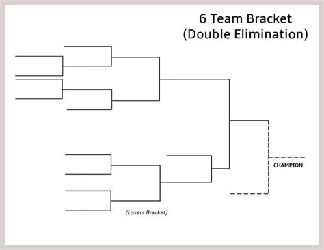 6 Team Double Elimination Bracket In Printable Pdf Printerfriendly